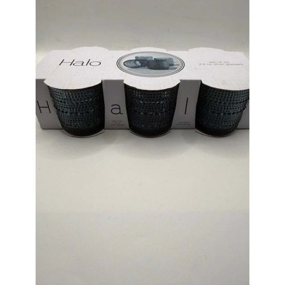 Textured Smoke Gray Glass Set of 6 Shot Glasses 2.2 oz Barware New in Box